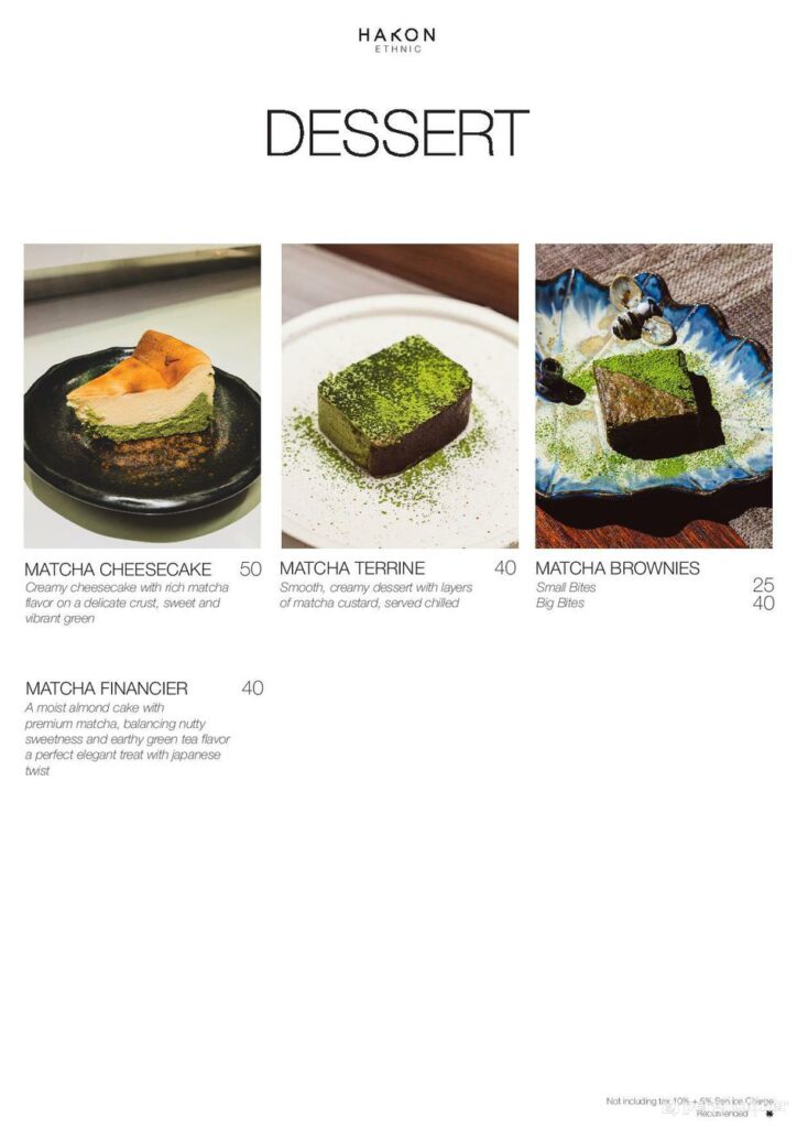 menu dessert hakon