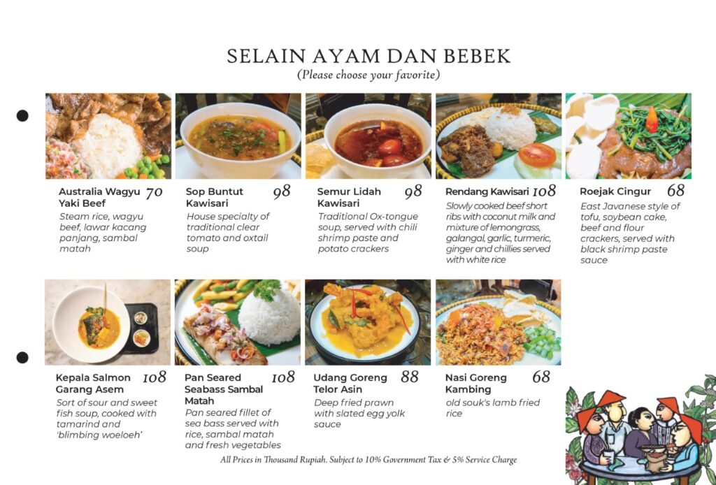 menu Tugu Kawisari cafe & eatery