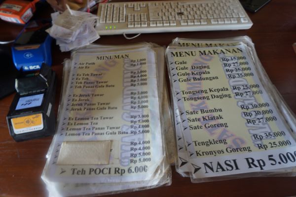 Harga makanan dan Menu di Sate Kambing Mas Gandung