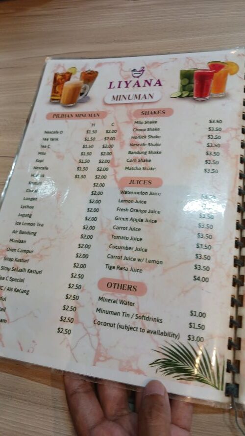 Harga Minuman di Liyana